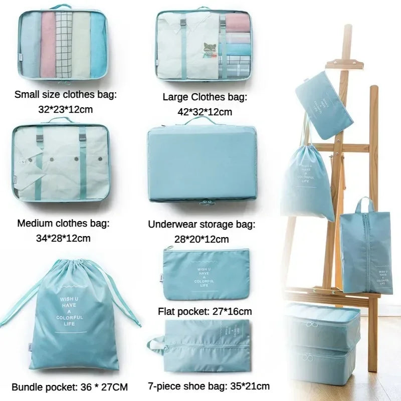 7-piece Set Travel Pouch Packing Cubes